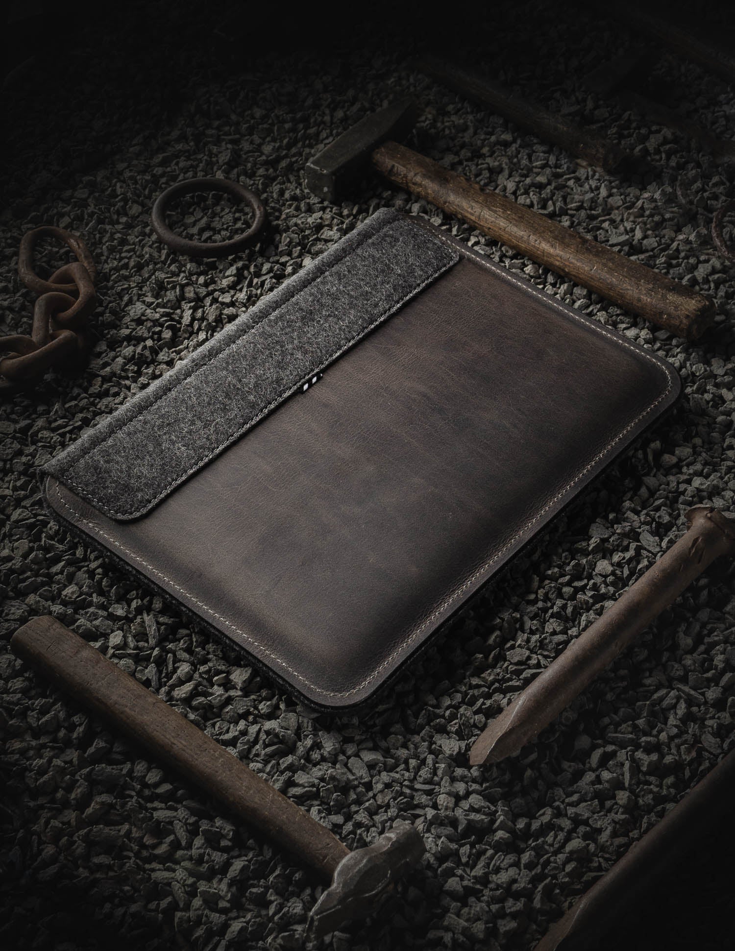Leather MacBook Pro/Air sleeve, case | Stone Grey
