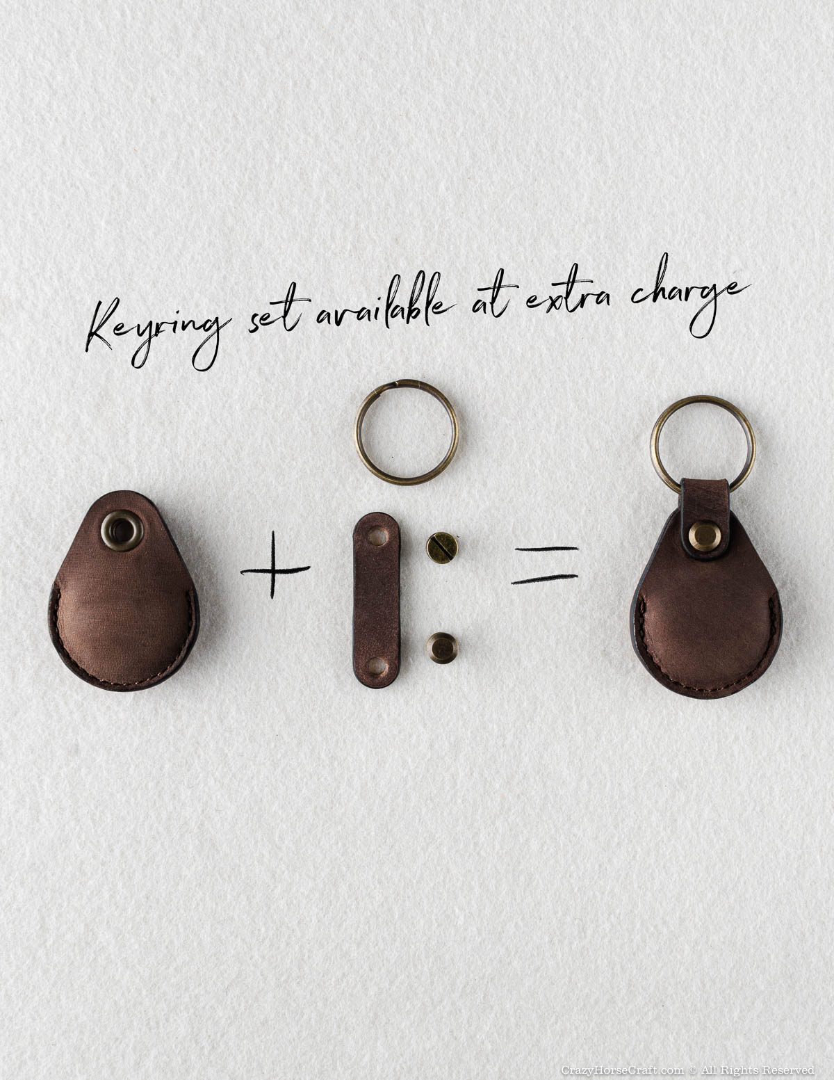 Veg-Tanned Leather AirTag Holder / Case / Key Tag | Wood Brown