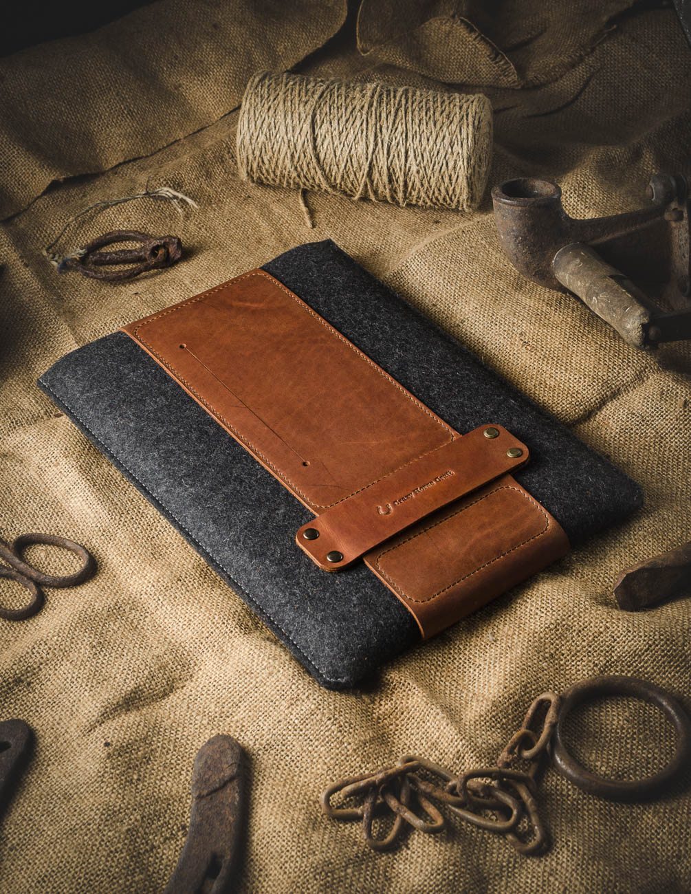 felt macbook pro 2018 sleeve case leather with handle