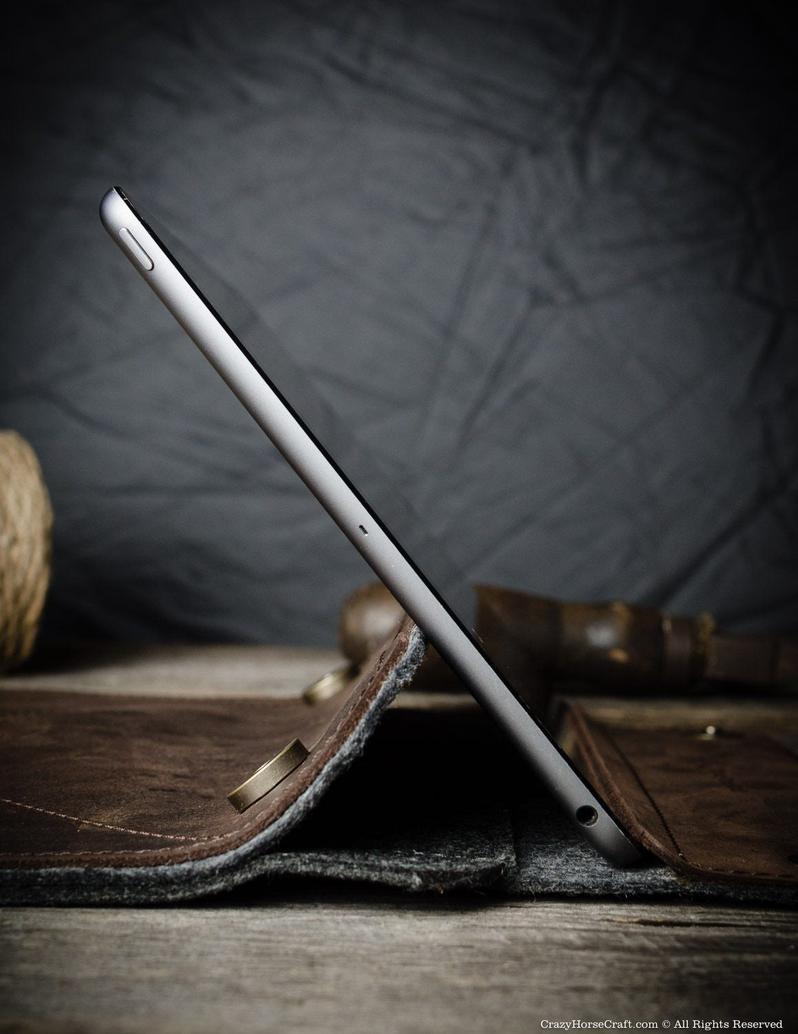 Leather iPad Pro Air Stand Case Brown