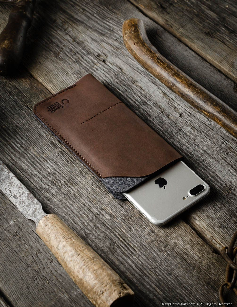Leather iphone 7 plus sleeve, wallet brown, felt, with cardholder, 2018 iPhone Xs, iPhone Xs Max, iPhone Xr sleeve