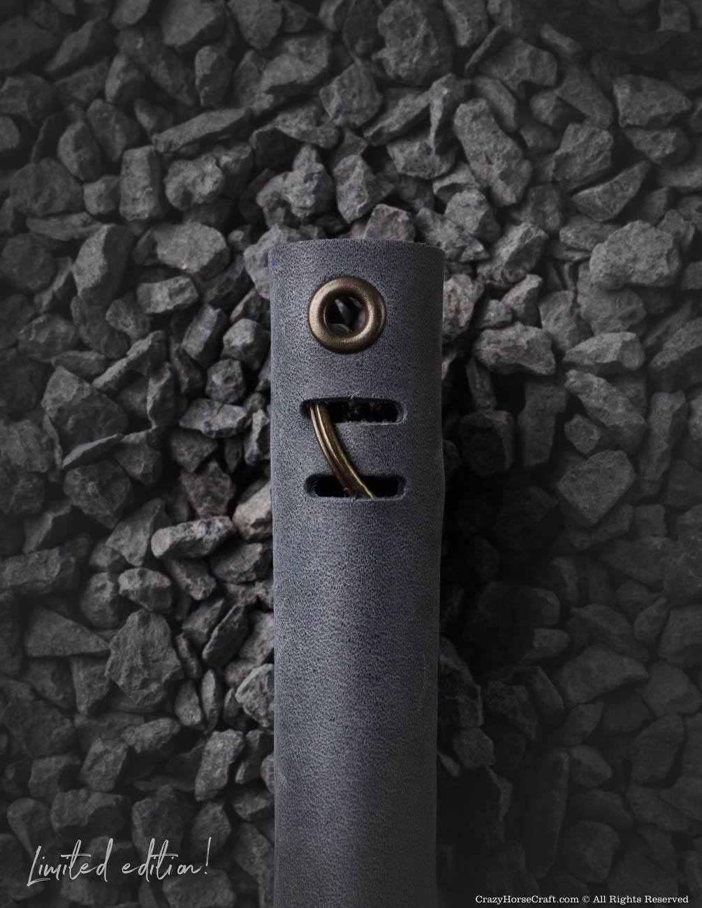 Leather Key Fob, Holder | Stone Grey