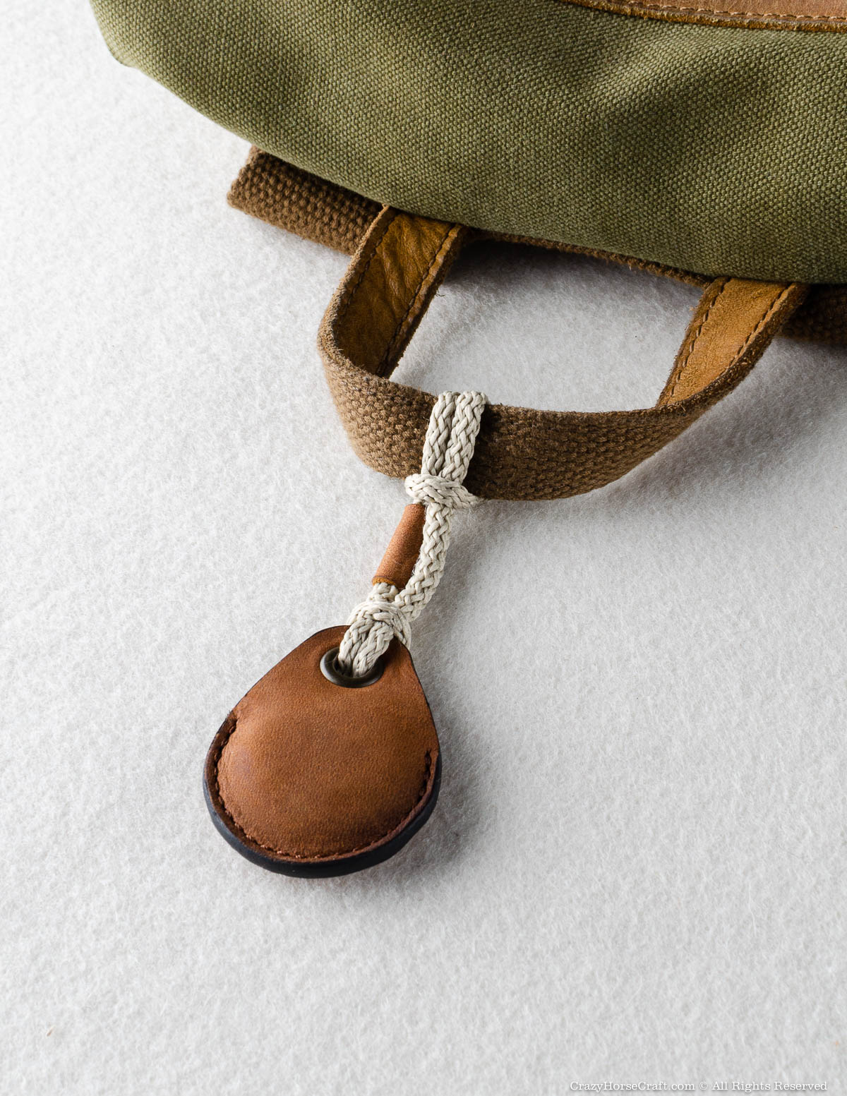 Veg-Tanned Leather AirTag Holder / Case / Key Tag | Classic Brown